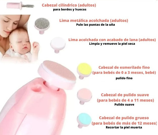 Cortaúñas Eléctrico Para Bebé Con Luz